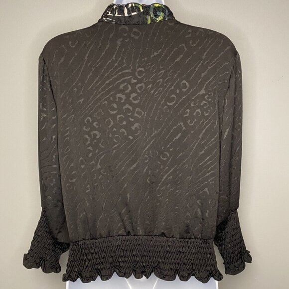 VTG Alberto Makali Artsy Leopard Rainbow Zip Lightweight Jacket Womens Sz M - Picture 5 of 7